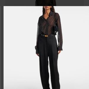 Lane Bryant NWOT Black Sheer Polka Dot Blouse Size 14/16